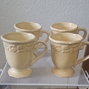 Charming Beige Ceramic Mugs Set